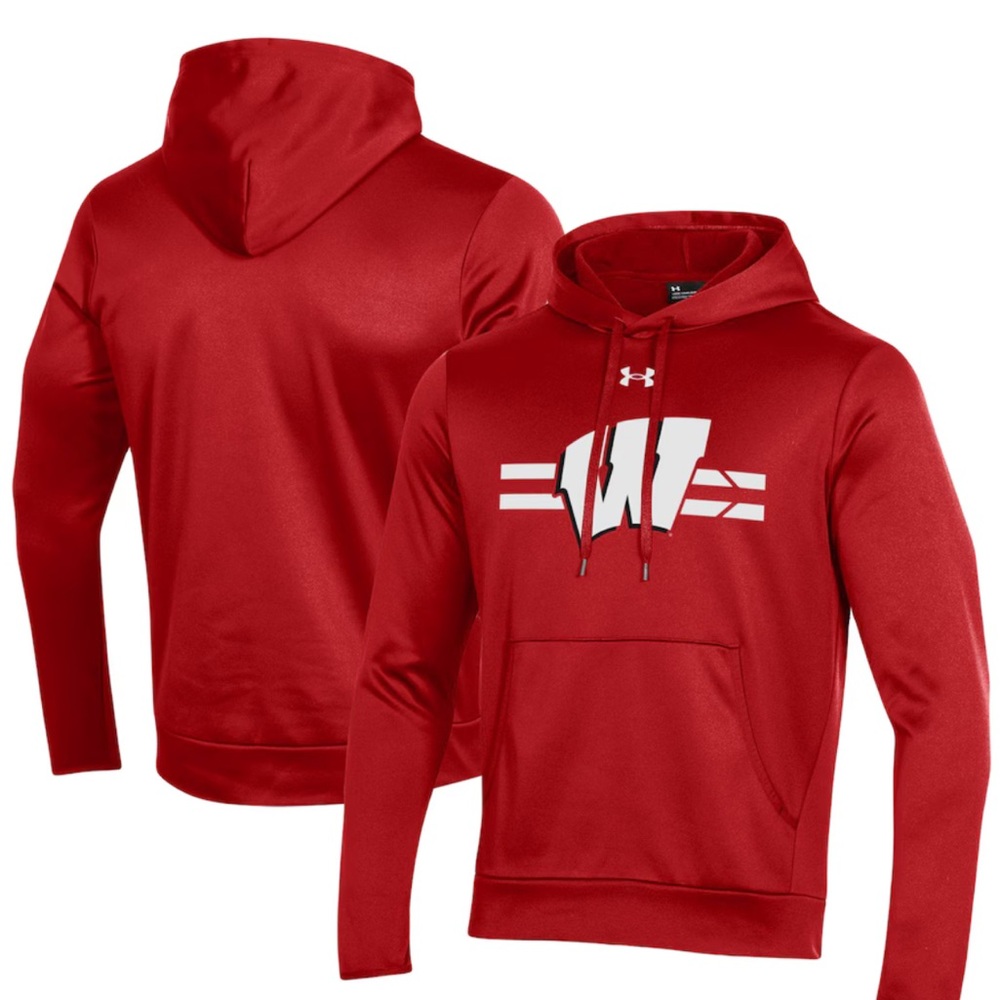 Men’s Under Armour Wisconsin Badgers Logo Stripe Fleece Hoodie